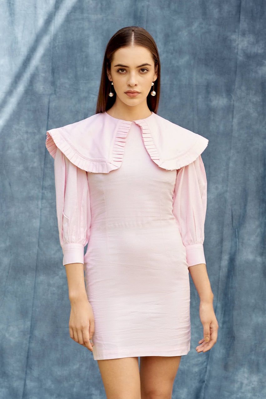 Pink icing marine collar dress