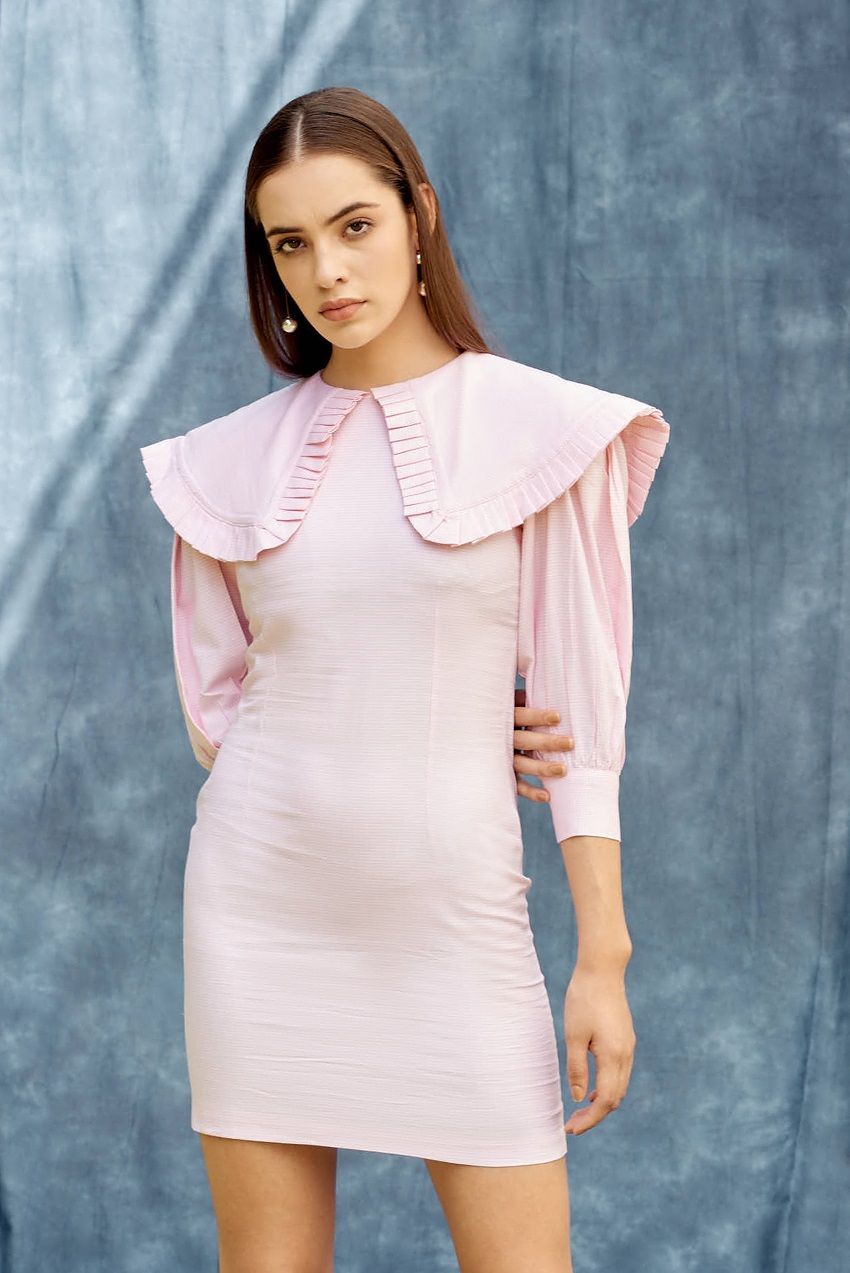 Pink icing marine collar dress