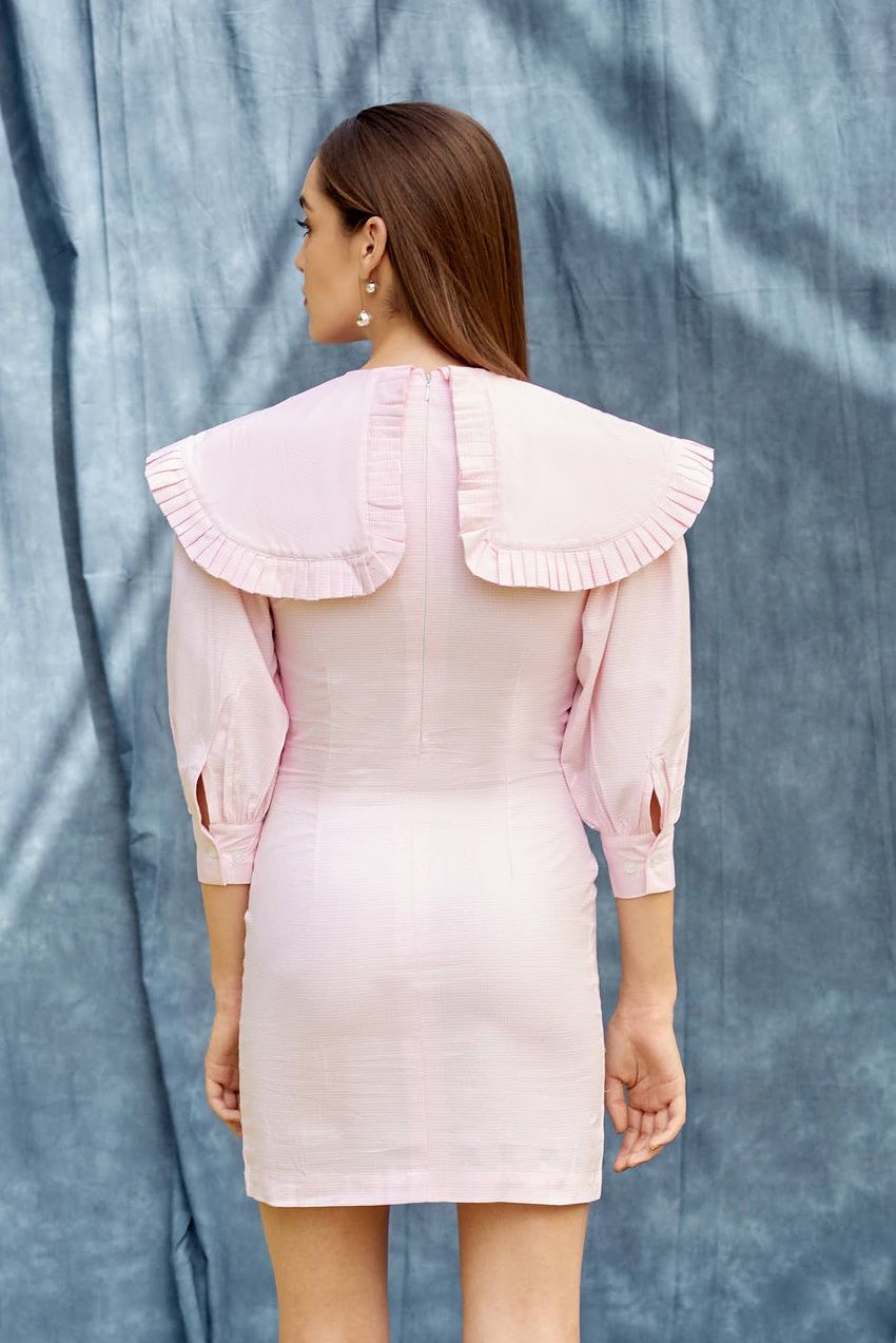 Pink icing marine collar dress