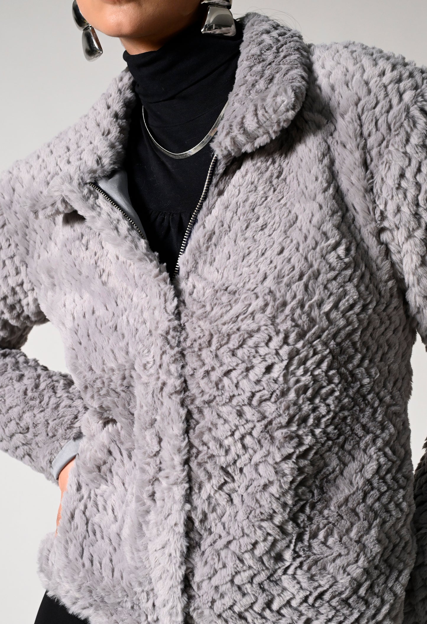 Grey Fur Jacket