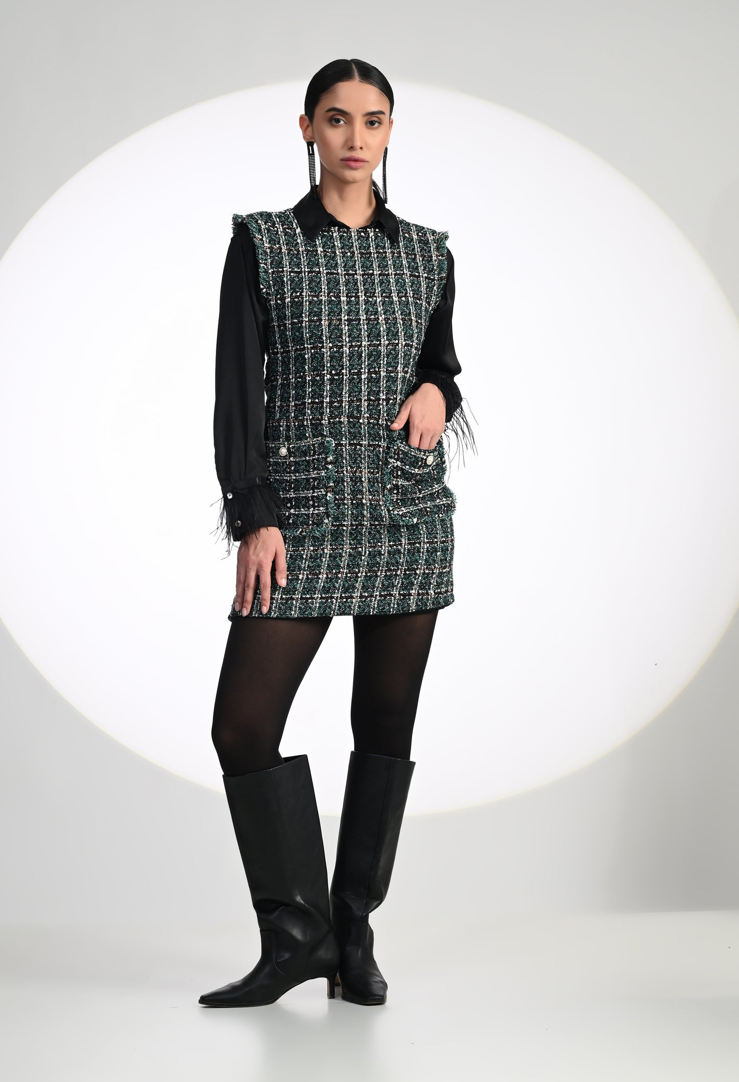 Green Tweed Dress