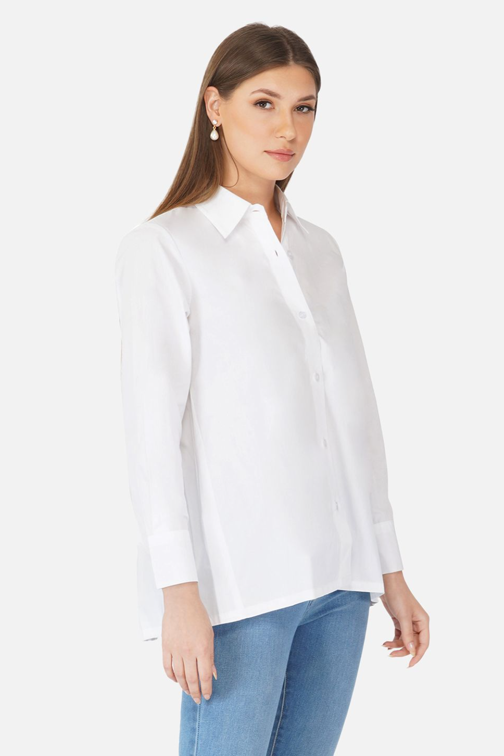 Pleated back detailed white top